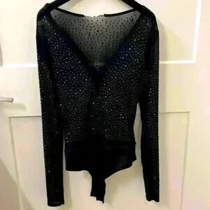 Black Chiffon Leotard with accents